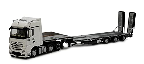 MarGe Models Mercedes-Benz Actros Bigspace mit Nooteboom Tieflader Gitter Deutz-Fahr Design Modell 1:32 von MarGe Models