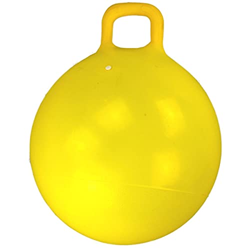 Hüpfball 50cm mit Griff Sprungball Springball rot oder gelb Hopser Ball Kinder, Farbe:gelb von Marabella