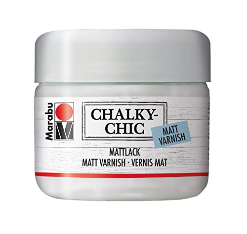 Marabu 02620025850 - Chalky Chic Mattlack, transparent 225 ml, Lack auf Wasserbasis, zur Versiegelung vieler Untergründe, zum Schutz von mit Chalky Chic bemalten Gegenständen im Außenbereich von Marabu