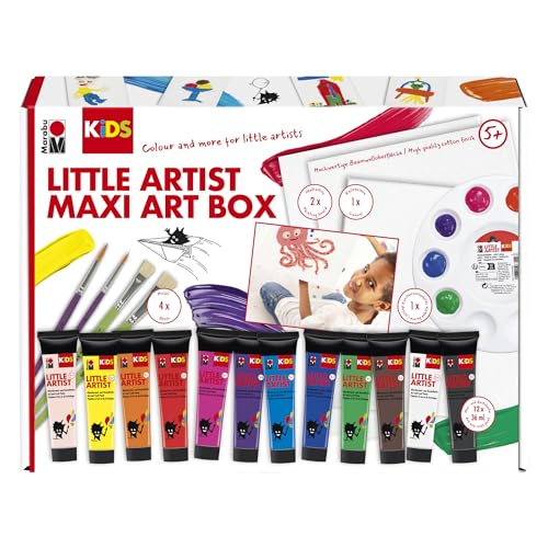 Marabu KiDS Little Artist Maxi Art Box, Mal- und Bastelbox für Kinder ab 5 Jahren, inkl. 12 x 36 ml auswaschbare Kindermalfarbe, Pinsel, Mischpalette, Keilrahmen und Malkarton, 0305000000113 Marabu KiDS Little Artist Maxi Art Box, Mal- und Bastelbox für Kinder ab 5 Jahren, inkl. 12 x 36 ml auswaschbare Kindermalfarbe, Pinsel, Mischpalette, Keilrahmen und Malkarton, 0305000000113 von Marabu