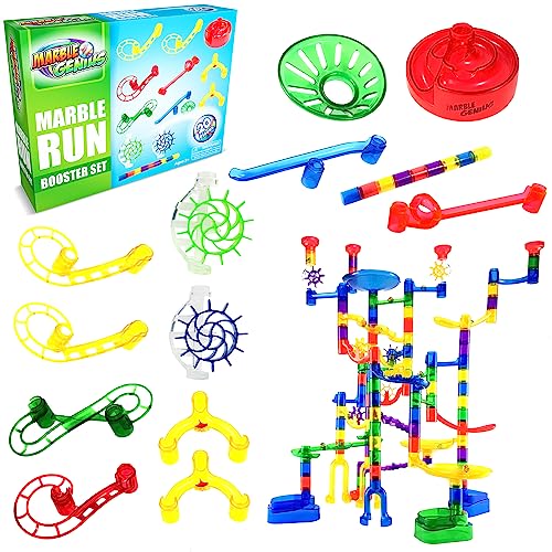 Marble Genius Marble Run Booster Set - 20 Teile insgesamt (Murmeln Nicht enthalten), Bauklötze Spielzeug für 3 Jahre und älter, mit Anleitung App-Zugang, Add-On Set, Primary von Marble Genius