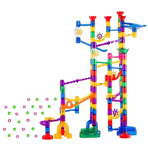 Marble Genius Marble Glow Run Race Track Set Glühen im Dunkeln (200 Stück) STEM pädagogische Baustein Spielzeug, App Zugang & Voll Farbe Bedienungsanleitung, großes Geschenk für Kinder, Super Set von Marble Genius