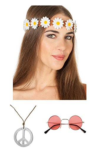 Marco Porta Hippie Kostüm Mädels Zubehör Set Accessoires (Rot) von Marco Porta