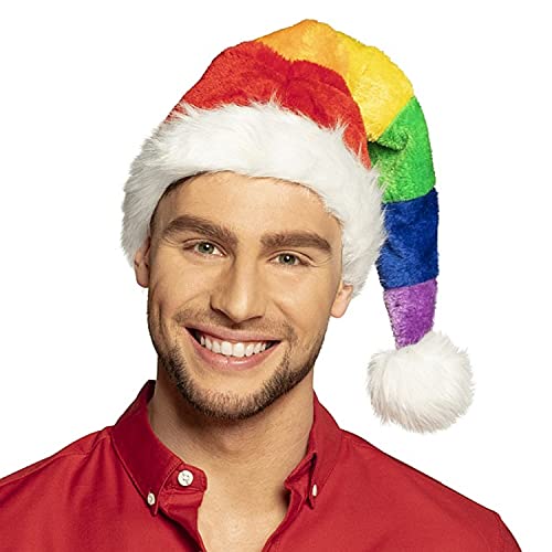 Marco Porta Nikolausmütze Regenbogen Weihnachtsmütze Bunte Nikolaus Mütze Weihnachtsmarkt Unisex von Marco Porta