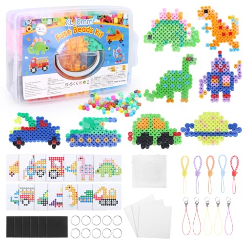 Mardo 10mm Bügelperlen Set, 1500 Stück Bügelperlen für Kinder, XL Steckperlen mit Aufbewahrungsbox, Bügelperlen Platten, Muster und Bügelpapier, Bastelperlen Set, Perlenset Geschenk für Kinder von Mardo