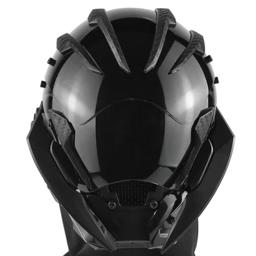 Marikito Cyberpunk Maske Für Herren, Flügel Der Zukunft, Halloween Cosplay Helm, Verstellbarer Haken, Geeignet Für Alle Erwachsenen. (Schwarz) von Marikito