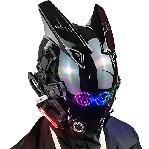 Marikito LED-Maske mit programmierbarer Bluetooth-App,Cyberpunk Maske für Erwachsene,Cyberpunk Helm Maske,Cyber Punk Mask,Halloween Mask Inklusive Balaclava-Maske,USB-Aufladung von Marikito