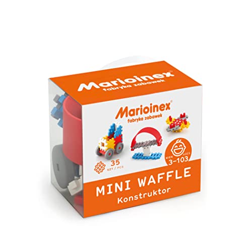 Marioinex 902783 Mini Waffle Konstruktor niebieski Mario-Inex klocki, Mehrfarben, 35 Elemente von Marioinex