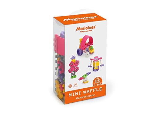 Marioinex Mini Waffle Constructor Rosa 70 Elemente - Waffelbausteine Kinder - Building Blocks for Kids - Konstruktionsspielzeug - Bausteine Kinder - Steckbausteine Kinder - Building Toys von Marioinex