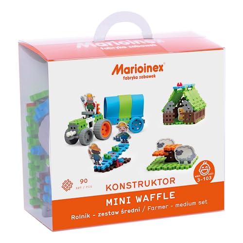 Marioinex Mini Waffelbäcker mittleres Set 90 Stück- Kinder bausteine - Bausteine groß - Waffelblöcke bausteine - Weihnachten kleinigkeiten - Spielzeug ab 3 Jahre - Bausteine Kinder von Marioinex