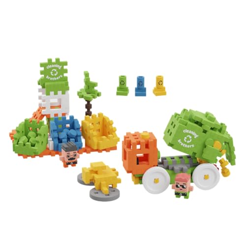 Marioinex Mini Waffle City Müllwagen 148 Elemente 2 Figuren - Waffelbausteine Kinder - Building Blocks for Kids - Konstruktionsspielzeug - Bausteine Kinder - Steckbausteine Kinder - Building Toys von Marioinex