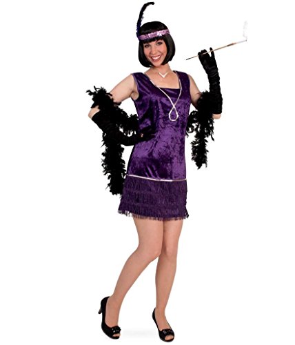 Damenkostüm "CHarleston Kleid", kurzes Kleid in lila, mit Fransen, in Gr. 34-44, für Karneval/Fasching und Mottopartys (40) von Markenlos