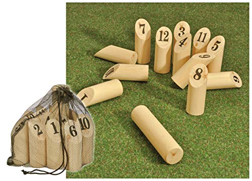 Finn Kubb Wurfspiel Holzspielzeug 12 Spielhölzer 1 Wurfholz 3-6 Personen von Markenlos