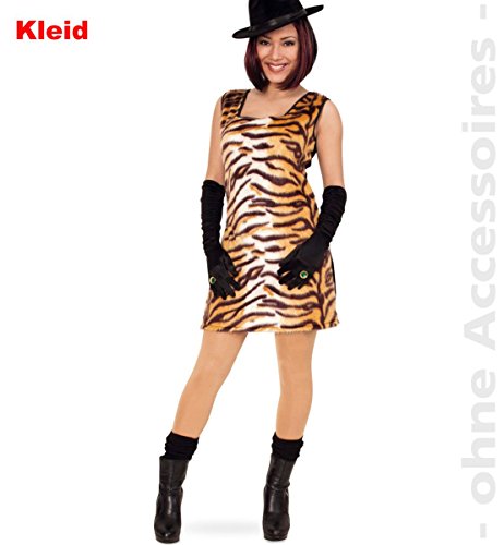 Fries 1304 Tisha Kleid Fasching Karneval Erwachsene Damen Tiger Verkleiden: Größe: 36 von Markenlos