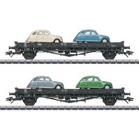 MÄRKLIN 46408 H0 Autotransportwagen-Set aus 2 zweiachsige Niederbordwagen JQo, SNCF, Ep. III von Marklin