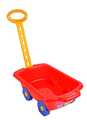 Marmat Gartengeräte für Kinder Schubkarre Garten Spielzeug Sandspielzeug Sandkasten mit Griff Laufkatze 43 x 26 x 16 cm (Rot) von Marmat