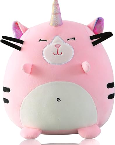 Marsjoy Rosa Katicorn Plüschtier Spielzeug Squishy Plüsch Tier Plüsch Kissen Niedlich Katicorn Huggable Spielzeug Kawaii Weiches Kissen für Mädchen Kinder von Marsjoy