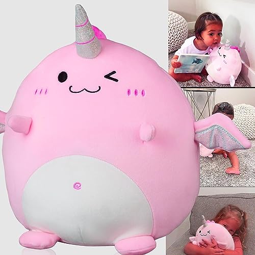 Marsjoy 20,3 cm rosa Einhorn Plüschkissen Stofftier Squishy Plays Christmaushie Kissen Niedliches Einhorn Kuscheltier Weiches Kissen für Mädchen Kind Kindertag von Marsjoy