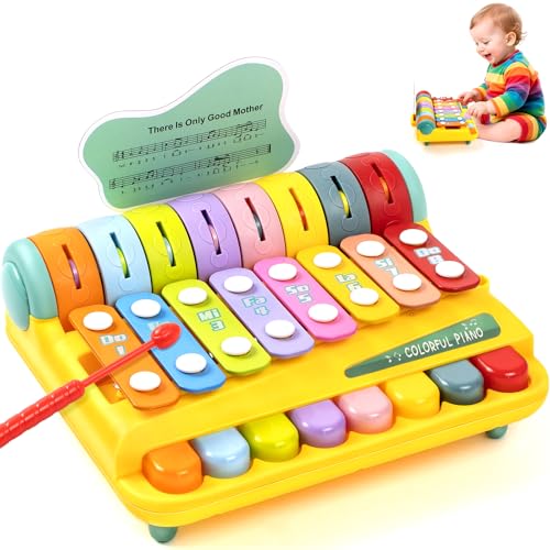 Montessori Musik Spielzeug ab 1 2 3 Jahr Buntes Klavier für Kinder mit Hammer Lernspielzeug Baby, mit Tasten, Klangplatten Rollfunktion Sensorisches Motorikspielzeug für Kleinkinder Montessori Musik Spielzeug ab 1 2 3 Jahr Buntes Klavier für Kinder mit Hammer Lernspielzeug Baby, mit Tasten, Klangplatten Rollfunktion Sensorisches Motorikspielzeug für Kleinkinder von Marstone