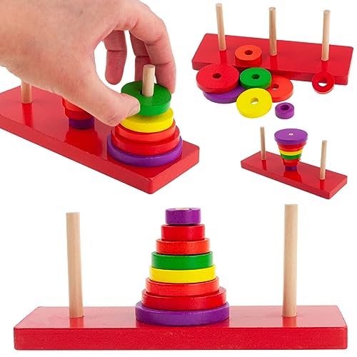 Martom HOLZBLÖCKE Pyramiden Sortierer Sortierturm aus Holzblöcken Optimal für das Trainieren der Geschicklichkeit Sortierpuzzle aus Holz EIN hölzerner, bunter Sortierer, Montessori Spielzeug Martom HOLZBLÖCKE Pyramiden Sortierer Sortierturm aus Holzblöcken Optimal für das Trainieren der Geschicklichkeit Sortierpuzzle aus Holz EIN hölzerner, bunter Sortierer, Montessori Spielzeug von Martom