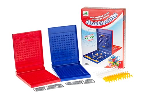 Martom Strategiespiel: Schiffe versenken mit steckbaren Spielsteinen, Spiel für Groß und Klein, Reisespiel, Geburtstagsgeschenk für Mädchen und Jungen von Martom