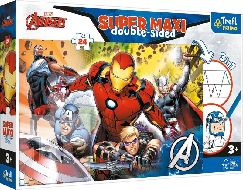 Trefl Primo Marvel Avengers Super Maxi Puzzle 24 Teile von Marvel Avengers