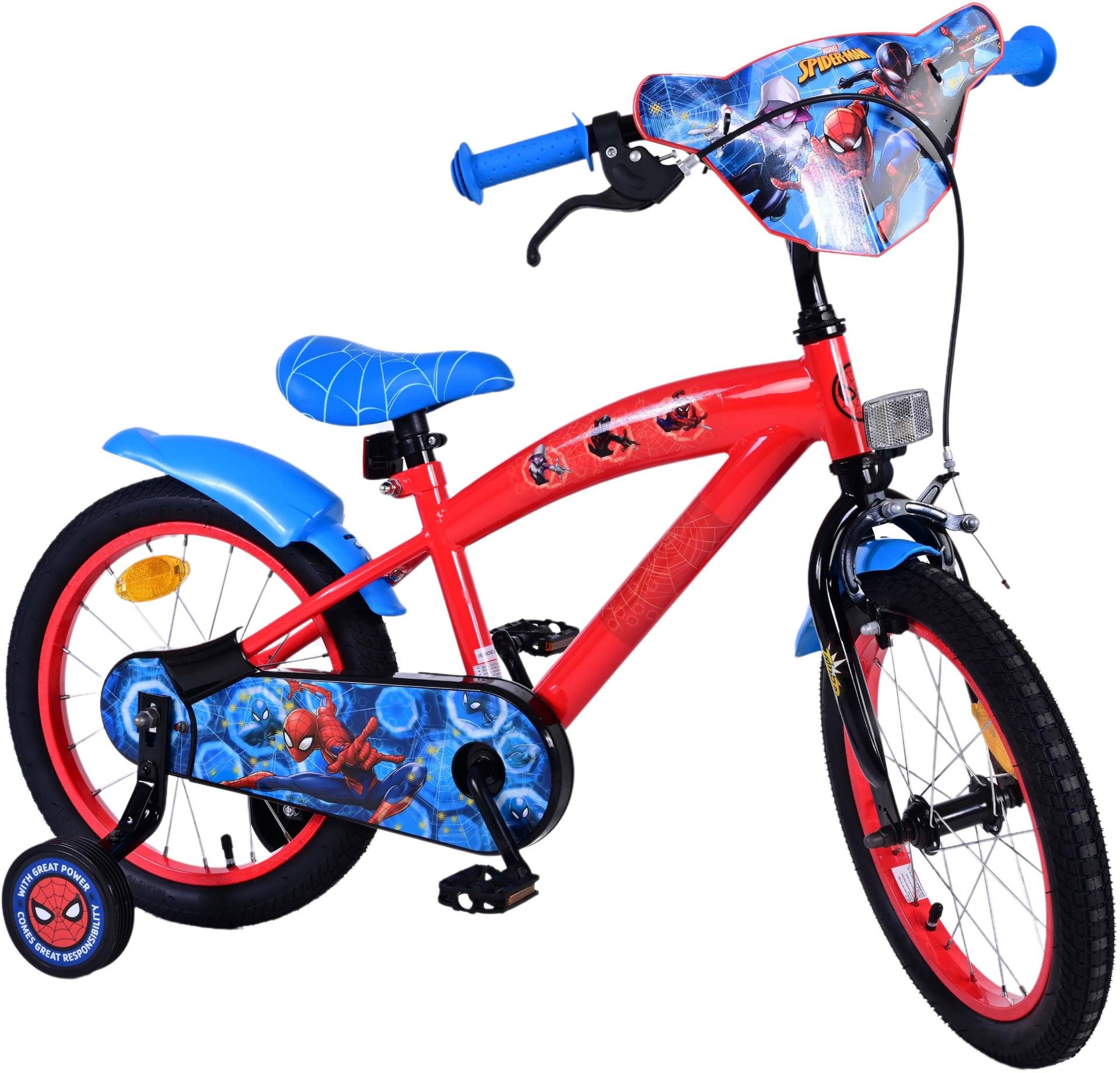 Marvel Spider-Man Kinderfahrrad 16 Zoll, Blau/Rot von Marvel Spider-Man