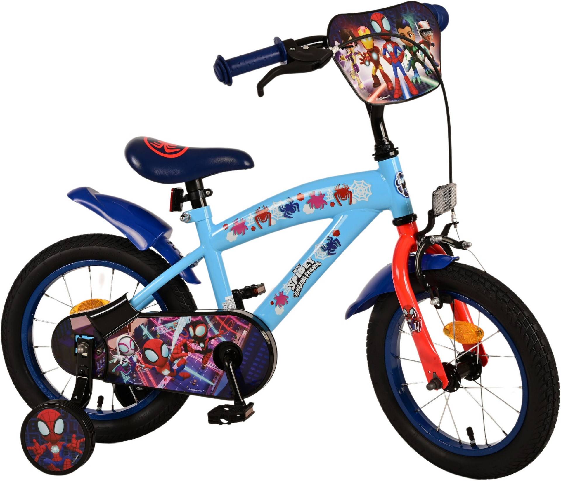 Marvel Spidey And His Amazing Friends Kinderfahrrad 14 Zoll, Blau/Rot von Marvel Spider-Man