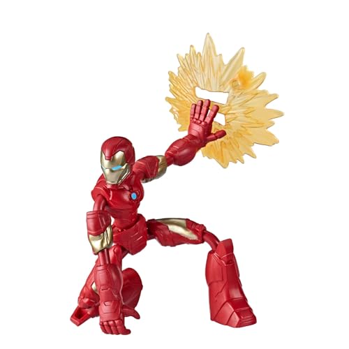 Hasbro Marvel Avengers Bend And Flex Action-Figur, 15 cm große biegbare Iron Man Figur, enthält ein Effekt-Accessoire, für Kids ab 6 Jahren von Marvel