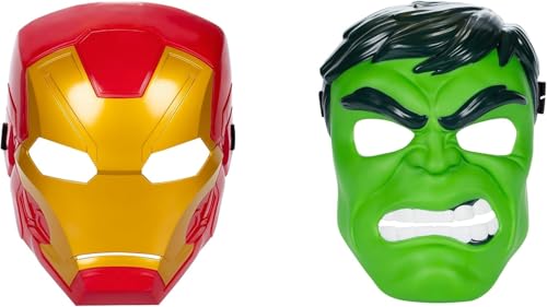 Hasbro Marvel Avengers Multipack, Iron Man & Hulk Masken, 2er-Pack, Mehrfarbig, für Rollenspiele mit Freunden, Kostüme für Kinder von Hasbro