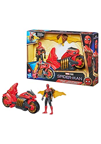 Hasbro Marvel Spider-Man Figur mit Flügeln und Web Bike Fahrzeug, vom Spider-Man Film inspiriert, F1110, Multi von Marvel