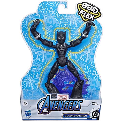 Avengers E7868 Marvel Bend and Flex Action Figure Toy, 6-Inch Flexible Black Panther, Includes Accessory, Ages 4 and Up, Multicoloured von Marvel