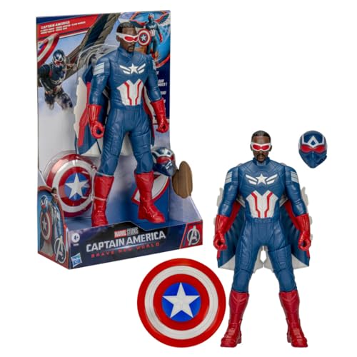 Marvel Avengers Captain America:Brave New World Flight Mode Actionfigur mit Zubehör, Superhelden-Spielzeug 22 cm für Kinder ab 4 Jahren von Marvel