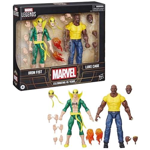 Marvel F9115 F24 ANV 3 First Hasbro Legends Series Iron Fist und Luke Cage, 85th Anniversary Actionfiguren für Erwachsene, 15,2 cm, Comic-inspiriert, Weiß von Marvel