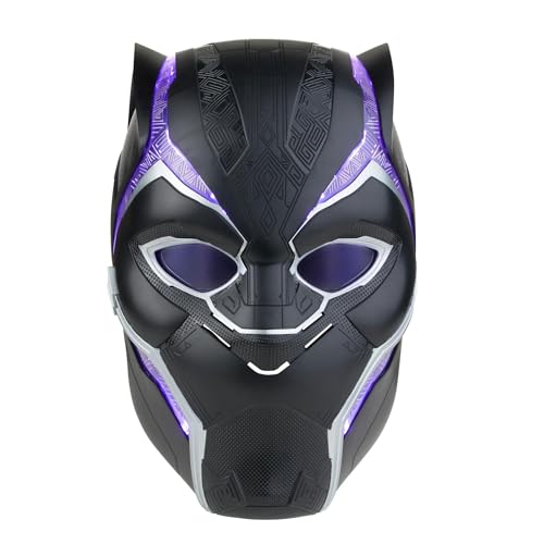 Marvel Hasbro Legends Series Black Panther elektronischer Premium Helm mit Lichtern und klappbaren Linsen, Rollenspielartikel, F3453, Multi von Marvel