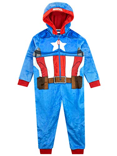 Marvel Jungen Captain America Schlafoveralls Blau 140 von Marvel