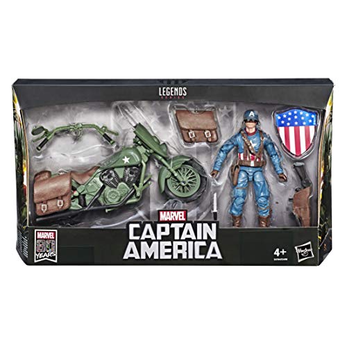 Hasbro Marvel Legends Series E4704CB0 Captain America mit Fahrzeug und Zubehör, Mehrfarbig von Marvel