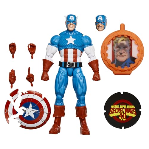 Marvel Legends Series Captain America, Avengers Retro Marvel Comics Secret Wars Action-Sammelfigur, Skala 15 cm von Marvel