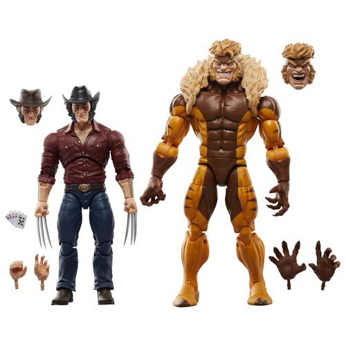 Marvel Legends Series - Logan vs. Säbelzähne - 50. Jahrestag der Comics von Wolbezno - Doppelpack mit 15 cm Sammelfiguren von Marvel