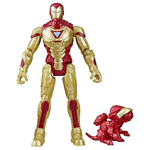 Marvel Mech Strike Mechasaurs Iron Man Actionfigur, 10,2 cm, mit Waffenzubehör, Spielzeug für Kinder ab 4 Jahren, Medium von Marvel