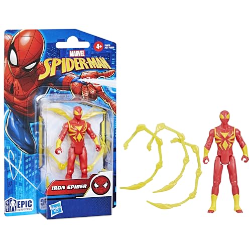 Marvel Spider-Man Epic Hero Series 10 cm große Iron Spider Action-Figur, Red, Gold von Marvel