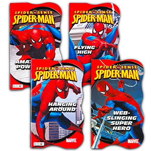 Marvel Spiderman Board Book Set - Bundle mit 4 erstaunlichen Spiderman-Superhelden-Brettbüchern für Jungen, Mädchen (Spiderman-Lesebuch für Kleinkinder) von Marvel