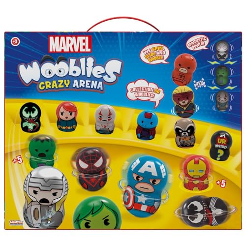 Marvel Wooblies K02WBM005 1 Ultra Rare Sammelfigur Magnetfigur Spielzeug Battle Crazy Arena für Jungen & Mädchen ab 3 Jahren, gemischte Farben von Marvel