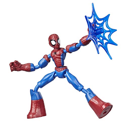 Marvel E7686 biegbare und bewegliche Spider-Man Action-Figur, 15 cm große bewegliche Figur, enthält Netz-Accessoire, für Kids ab 6 Jahren von SPIDER-MAN