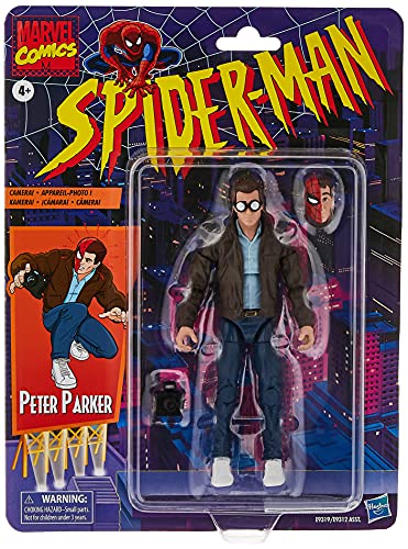 Spider-Man Hasbro Marvel Legends Series Sammlerstück Peter Parker, Actionfigur, Spielzeug, Retro-Kollektion, 15,2 cm von Marvel