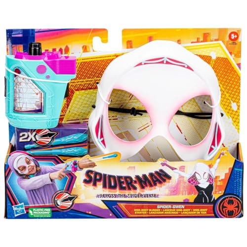 Spider-Man Marvel Across The Spider-Verse Spider-Gwen Web-Shot Slinger Maske und Blaster Set für Kinder Rollenspiel, Spielzeug für Kinder ab 5 Jahren von Marvel