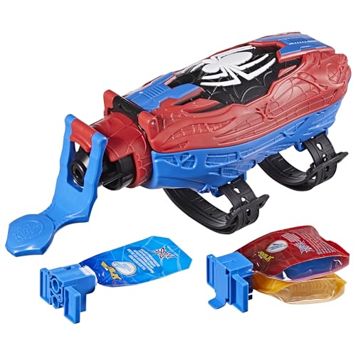 Spider-Man Marvel Real Webs Super Web-Blaster, 2-in-1 Blaster, Rollenspielzeug, Kostüm, Spielzeug, Rot und Blau von Marvel