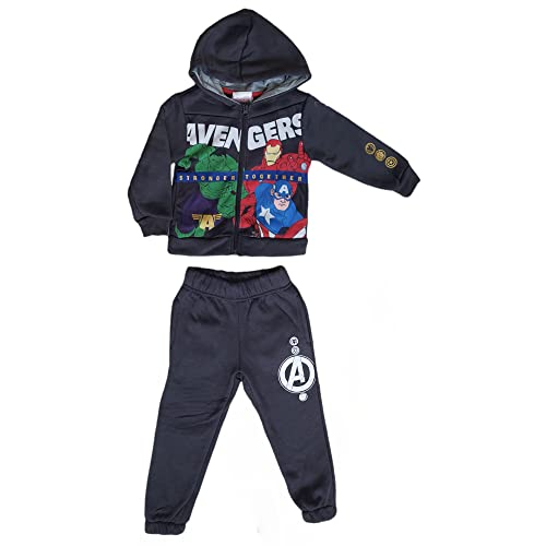 Sun-City Avengers Ironman Hulk Captain America Jungen Sweat-Jacke mit Jogging-Hose Jogging-Anzug Trainings-Anzug (128, Grau) von Marvel