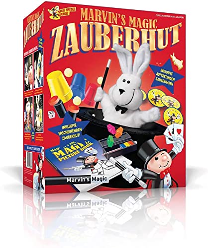 Marvin's Magic - Erstaunlicher Zauberhase und Zylinder - Erstaunliche Zaubertricks für Kinder - Inklusive aufklappbarem Zauberhut, Zauberstab und Zauberhase - Geeignet für Kinder ab 6 Jahren von Marvin's Magic