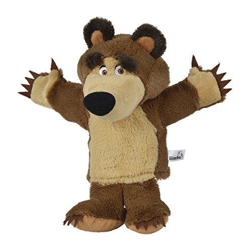 Simba 109308207 - Mascha und der Bär Plüschbär Handpuppe 28cm von Simba